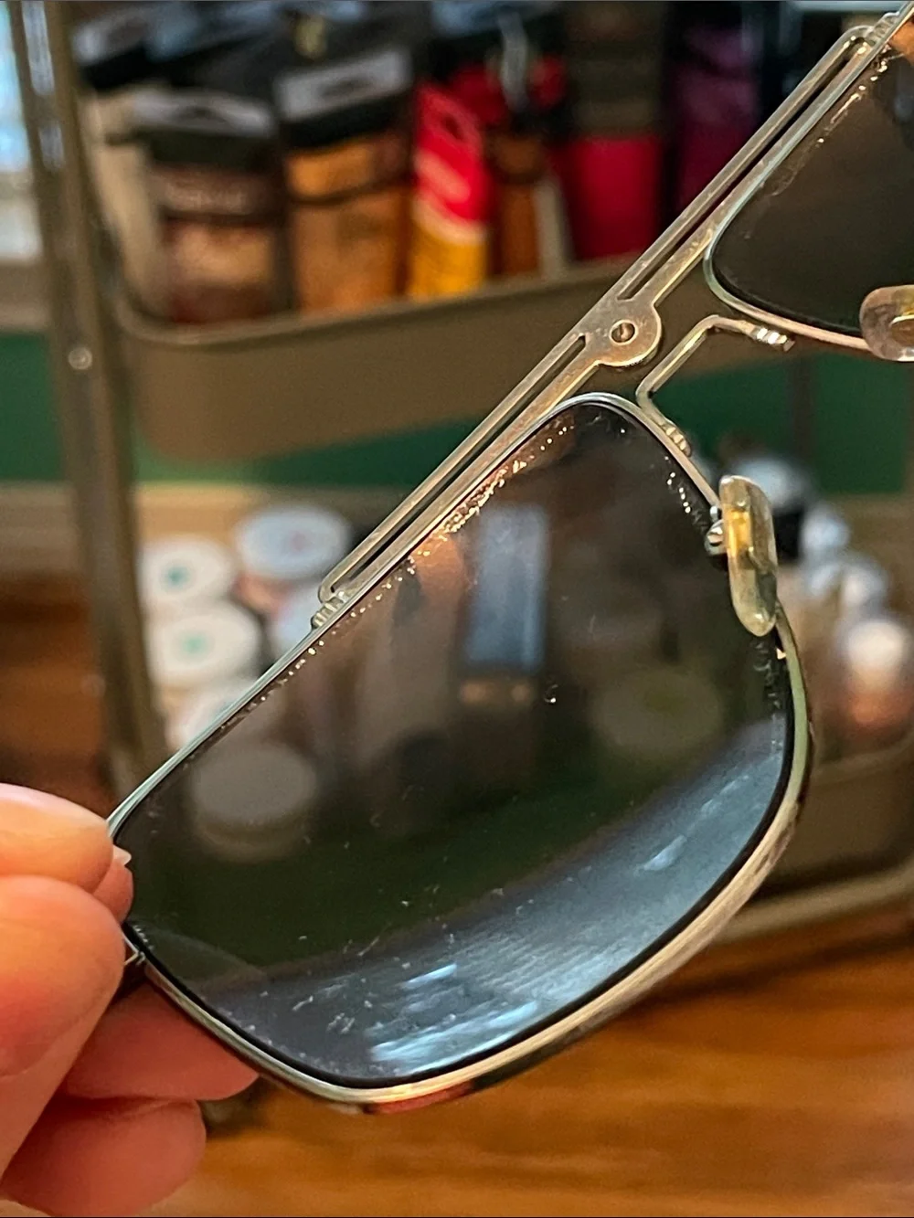 Versace Silver Frame Sunglasses with Dark Gray Lenses